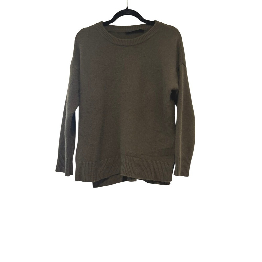 Jenni Kayne oversized XS chocolate‎ brown cashmere crew neck luxury sweater JJ